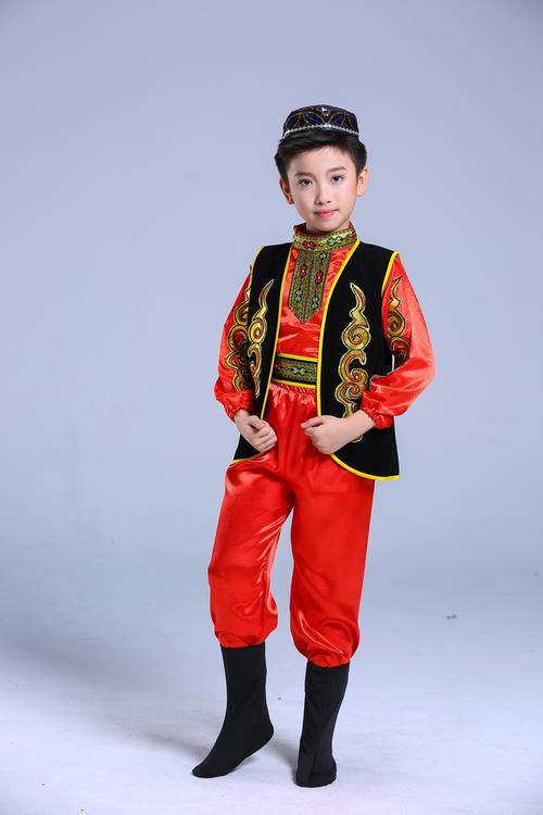 舞蹈美缇雅乐儿童新疆演出演出服服装男童维吾尔族民族服装